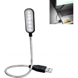 Kalanka-Lampe Usb Led Flexible, Lampe Usb Pour Ordinateur Pc Portable Mini 6 Led Dimmable Avec Col De Cygne 360&deg; Orientable, Bureau Lecture Camping, Lumi&egrave;re Compacte Aliment&eacute;e Par Port Usb Plug And P - Neuf