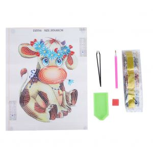 Hjlian Peinture Diamant A Faire Soi-Meme, Motif Animal, Forme Speciale, Point De Croix, Decoration (Vache) - Neuf