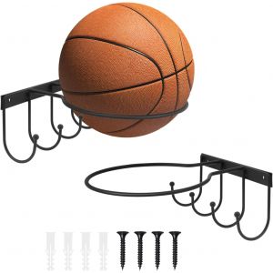 Acdsgd-2pcs Support Mural De Ballon Avec Crochets, Support De Football, Support De Stockage De Ballon Pour Basket-Ball, Football, Soccer Et Volley-Ball, Support De Ballon Universel De 16 Cm - Neuf