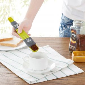 Cuillère Doseuse Réglable, Cuillère Doseuse Réglable À Double Extrémité Avec 8 Supports, Accessoires De Cuisine Pour Café, Sucre, Sel, Thé - Neuf