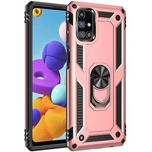 Kal-Coque Pour Samsung Galaxy M31s, Coque Etui Housse Galaxy M31s + Protecteur D'écran, Antichoc Militaire [Tough Armor] Heavy Duty Shock Proof Protective Housse Avec Anneau Support,Roseor - Neuf