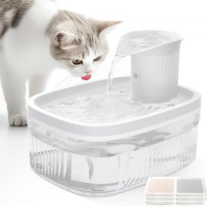 Fontaine A Eau Chat Sans Fil 2.5l, Fontaine A Eau Chats Detecteur De Mouvement Rechargeable, Ultra Silencieux & 3 Modes De Fonctionnement, La Fontaine À Chat Et Aux Petits Chiens - Neuf
