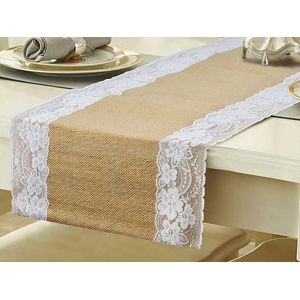 Chemin De Table En Dentelle De Jute 275x30cm Pour La D&eacute;coration Int&eacute;rieure - Neuf