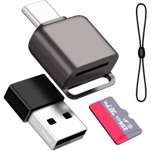 Lecteur de Carte Micro SD USB C 3.0,Lecteur de Carte TF avec Adaptateur USB C vers USB Compatible avec MacBook,Ordinateurs Portables,Téléphones Android - Neuf