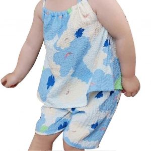 Haut Sans Manches Pour Bébé Avec Jupe De Pantalon Léger Respirant Jarretelles Top Short Pantalon Ensemble De Tenues D¿Été - Neuf