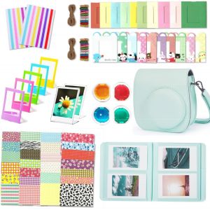 CHECARZHN--NO1-Instantané Caméra Accessoires Compatible Avec Instax Mini 12 Appareil Photo, Le Package Comprend Housse De Caméra,Album, Cadres, Autocollant De Bord And Coin (Vert Menthe) - Neuf
