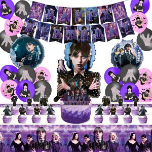 Mevronisshop-Lot De 36 D&eacute;corations D'anniversaire Pour Enfants, Avec Banni&egrave;re Happy Birthday, D&eacute;coration De G&acirc;teau, Ballons, Nappe D'anniversaire Pour Gar&ccedil;ons Et Filles - Neuf