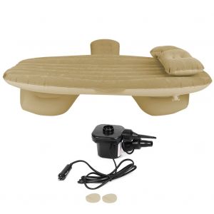 Matelas Gonflable En Pvc Pour Siege Arriere De Voiture, Matelas De Repos, De Voyage, De Camping, Avec Pompe A Air, Marron - Neuf