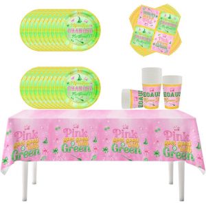 Letnerny-61 Pièces Vaisselle De Fête Pour Sorcières, Décorations De Fête Sur Le Thème De La Magie, Set D'assiettes D'anniversaire Pour Enfants, Tasses Serviettes Nappes, Pour 20 Personnes - Neuf