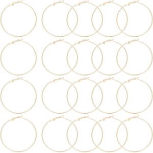 Kal-1 Boîte De 20 Pièces De Boucles D'oreilles Créoles En Laiton Plaqué Or 18 Carats De 50 Mm Pour Boucles D'oreilles En Fil De Fer Pour Fournitures De Fabrication De Bijoux - Neuf