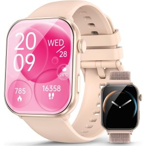 Smartwatch Hommes Femmes, Écran Amoled Toujours Allumé, Montre Fitness Avec Fonction Téléphone, Passer/Recevoir Des Appels, 100+Modes Sport, Fréquence Cardiaque, Moniteur De Sommeil - Neuf