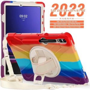 Housse De Tablette Antichoc Pour Enfants,Étui Pour Samsung Galaxy Tab S10 S9 S8 Ultra 14.6 S7 11 ""Plus Fe 12.4 Pouces,Bandoulière Funda Capa-A9 8.7 Inch-Colorful Red - Neuf