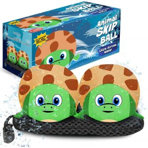KAL-Animal Skip Balls (Lot De 2) Jouets Tortues Pour Enfants Jeux De Piscine Pour Enfants Jouets Aquatiques Pour Tout-Petits De 3 Ans 2 À 4 Ans Meilleurs Jouets De Piscine Jouets De Natation - Neuf