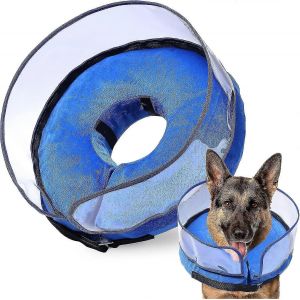 Cone Gonflable Pour Chien, Cone Post-Operatoire Pour Petits, Moyens Et Grands Chiens, Cones Souples Avec Protection Anti-Lechage Renforcee - Neuf