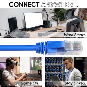 SUBZONAL-Câble Ethernet 5m, Reseau LAN Cat 5E Haut Debit Pour une Connexion Internet Rapide & Fiable | Câble Ethernet AWG24, Cat5E RJ45 UTP CCA 1 Gbps (5 Mètres, Bleu) - Neuf