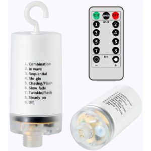 KAL-Boîtes À Piles 4 Aa Pour Guirlande Lumineuse 24 V, Accessoires De Rechange Avec Télécommande, 8 Modes, Ip65, Pour Rideau D'Éclairage, Lumière Secteur, Guirlande Lumineuse Pluie Glacée - Neuf
