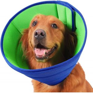 (Taille 4) Extra Doux Chien Cône Après La Chirurgie, Respirant Cônes Pour Les Grandes, Moyennes, Les Petits Chiens Et Les Chats, Réglable Animal De Récupération De Collier, Léger E - Neuf