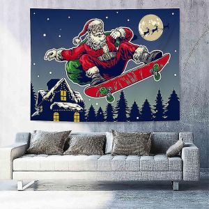 Tapisserie De No&euml;l Hippie P&egrave;re No&euml;l Tapisserie Renne Lune Nuit Tenture Murale Pour Chambre No&euml;l - Neuf