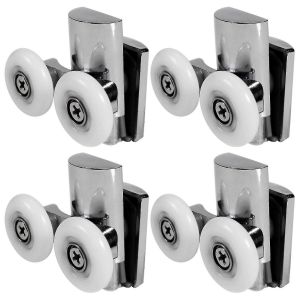 4pcs roues de porte de douche 23mm rouleaux de porte de douche roue en alliage de zinc robuste pour les deux glissades plates-YUHAO - Neuf