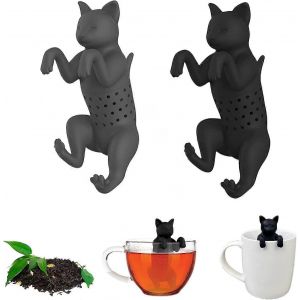 Infuseur &agrave; th&eacute;, lot de 2, passoire &agrave; th&eacute; en silicone, boule &agrave; th&eacute;, filtre &agrave; th&eacute; (chat) - Neuf