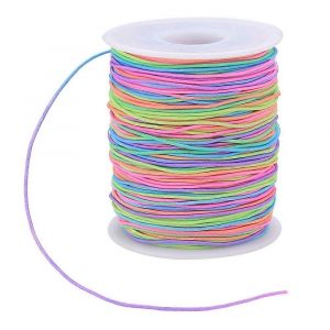 Cordon &Eacute;lastique,Fils De Cordons De Perles,Cordon Extensible De Couleur Arc-En-Ciel,Cordon D'artisanat En Tissu Pour B - Neuf