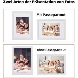 Lot de 3 cadres photo A4-21 x 30 cm - En bois MDF - Blanc - Verre acrylique - &Agrave; poser ou &agrave; accrocher des photos/posters/albums - Neuf