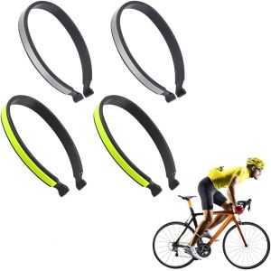 Asfasfq-4 Pièces Pinces Pour Pantalon De Vélo, Serre Et Jupe Vélo, Universelles Pour Cyclistes, Sangle Cheville En Abs, Pince À Clips Et Chaîne, Clip De Protection (Revêtement Réfléchissant) - Neuf