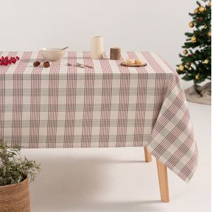 Nappe De No&euml;l Jacquard En Lin Doux 140x200 Cm - Neuf
