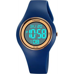Eryi-Montre Unisex Led Électronique Digital Alarma Chronomètre Date 50m Etanche Outdoor Militaire Plastique Et Caoutchouc Multifonctionnel Montre Bracelet - Neuf
