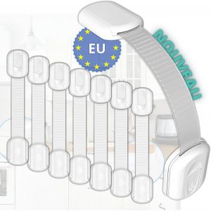 Kalanka-Bloque Porte Sécurité Bébé | Kit Securite Enfant 8 Bloc Portes | Grattoir De Retrait Inclu | Installation Facile Sans Outil | Bloc Placard Tiroir Loquets Armoire Frigo Fenêtre Cuvette - Neuf