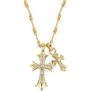 Kal-Collier Pour Femme Collier Croix Pendentif Avec Zirconium Réglable Collier Hypoallergénique Bijoux Cadeau Noël Anniversaire Saint Valentin - Neuf