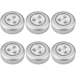 Lampe Tactile Stick-On Light,Veilleuse Led Sous L'armoire Avec Tampons Adhésifs De 3m,Pour Armoire,Armoire,Placard,Chambre À Coucher,Cuisine,Etc. (Paquet De 6) (Kui) - Neuf