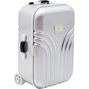 Loc-Tirelire Valise Valise Jouet Poupée Mignonne Valise Jouet Plastique Bébé Mini Valise De Voyage Pour Poupée Pour Enfants Cadeau Charmant Et Amusant Et Cadeau Personnalisé 17X10.5X8Cm (1Pcs Silver) - Neuf