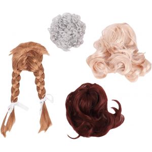 MEVRONISSHOP-4 PCS Porch Goose Wigs avec des Pinces &agrave; Cheveux, Jolie Pavure de Pelouse Statue Braid Wig, Porch Goose Tenues Costume, pour Le Jardin de Jardin D&eacute;coration - Neuf