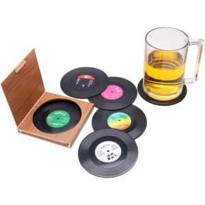 Lot De 6 Sous-Verres, Disque Vinyle (Lp), Style Rétro, Antidérapants, Pour Tasse, Café Et Boissons - Neuf