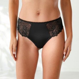 Culotte Microfibre Et Dentelle Stretch Forme Tanga Taille Haute - Lot De 2 - Neuf
