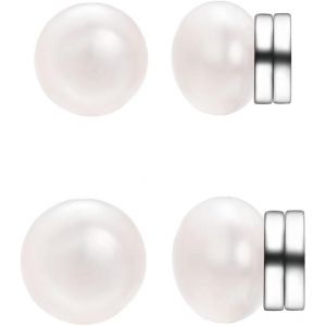 Kal-Boucles D'oreilles Magnétiques Pour Femme Avec Perles D'eau Douce 6-8 Mm - Neuf