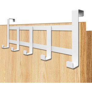 Porte-manteau pour porte, noir - crochet de porte en acier inox, facile &agrave; utiliser - support suspension durable, patere peu encombrant 32 x 4 x 11 cm, pour des &eacute;paisseurs jusqu'&agrave; 2 cm - Neuf