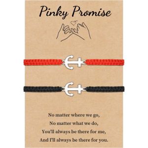 Eryi-Bracelet Couple Cadeau Pour Amoureux - Homme Femme - Anniversaire, Noël Pour Petite Amie, Petit Ami, Mari, Épouse, Famille, Amis (Noir + Rouge) - Neuf