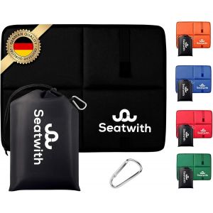 Coussin d'assise en mousse à mémoire de forme-Chaleur et confort extrême-Avec coussin d'assise d'extérieur résistant aux intempéries (45 x 35 cm)-Coussin d'assise thermique pliable.[C82] - Neuf