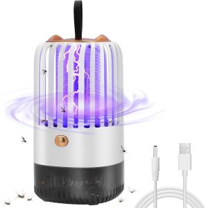 KALANKA-Lampe Anti Moustique, Piège à Mouche 2000mAh Rechargeable USB, 360 ° UV Tueur d'Insectes Électrique, Répulsifs à Moustiques Lumière LED, Efficace Portée 100m² pour Intérieur et Extérieur - Neuf