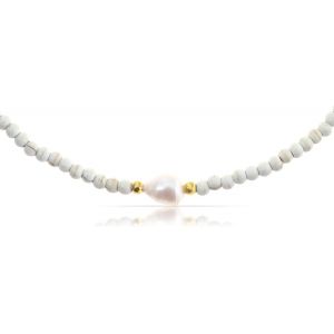 Kal-Collier De Perles Designer - Bijou De Plage Et De Surfeur En Filigrane D'eau Douce - &Eacute;tanche Et Fabriqu&eacute; &Agrave; La Main Pour Femme - Neuf