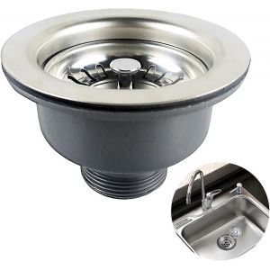 Collection d'&eacute;vier 114mm en acier inoxydable &Eacute;vier de cuisine Panier Cr&eacute;pine Bouchon Poubelle 1 - Neuf