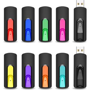 Clé Usb 2 Go, Lot De 10 Clef Usb 2.0 2Go Rétractable Mémoire De Stockage Externe Flash Drive Pour Ordinateur/Télévision/Autoradio Pour Bureau De Travail/Études (10 Couleures Usb 2.[CLE8110153] - Neuf