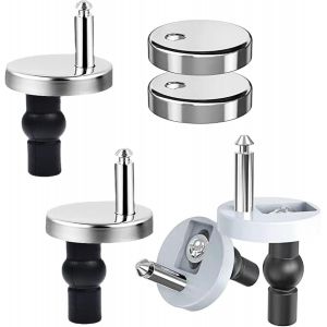 2 Pièces Fixation Abattant WC, Universel Fixation de Siège de Toilette, Charniere Abattant en Acier Inoxydable avec vis Pour de Fixation Abattant de WC - Neuf