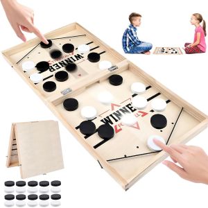 ChenQuanSarl-Sling Puck Game, Rapide Sling Puck Jeu, Jeu De Soci&eacute;t&eacute; Hockey Party Catapult, Catapult Board Game, Jouets De Jeu De Soci&eacute;t&eacute; Hockey, Jeux De Soci&eacute;t&eacute; Pour Deux Joueurs - Neuf
