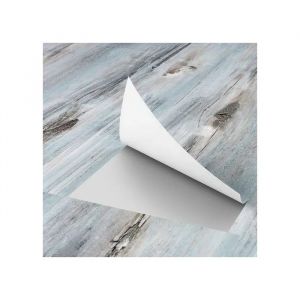 Lames de vinyle auto-adh&eacute;sives bois bleu 90x15 cm lot de 15 dalles PVC imperm&eacute;ables sol et mur cuisine salle de bain 2,09 m&sup2; - Neuf