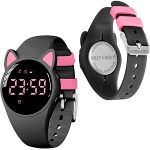 Kal-Non Connectée Podomètre Montres Sans App, Montre Rechargeable À Durée De Vie De La Batterie De 20 Jours, Enfants Montres Numériques Ip68 Etanche Avec 3 Réveils Pour Garçons Et Filles Enfants - Neuf