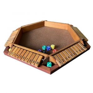 Jeu De Soci&eacute;t&eacute; En Bois Avec Chiffres Et D&eacute;s, Jouet &Eacute;ducatif, Jeu Familial, Divertissement De F&ecirc;te, Activit&eacute; Relaxante, Design Hexagonal, Capacit&eacute; De 6 Joueurs - Neuf