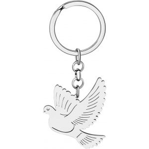 KAL-Porte-Cl&eacute;s Flamant Rose Cadeaux Pour Femmes Filles F&ecirc;te D&eacute;cor Acier Inoxydable Oiseaux Accessoires Sac &Agrave; Main Porte-Cl&eacute;s Voiture - Neuf